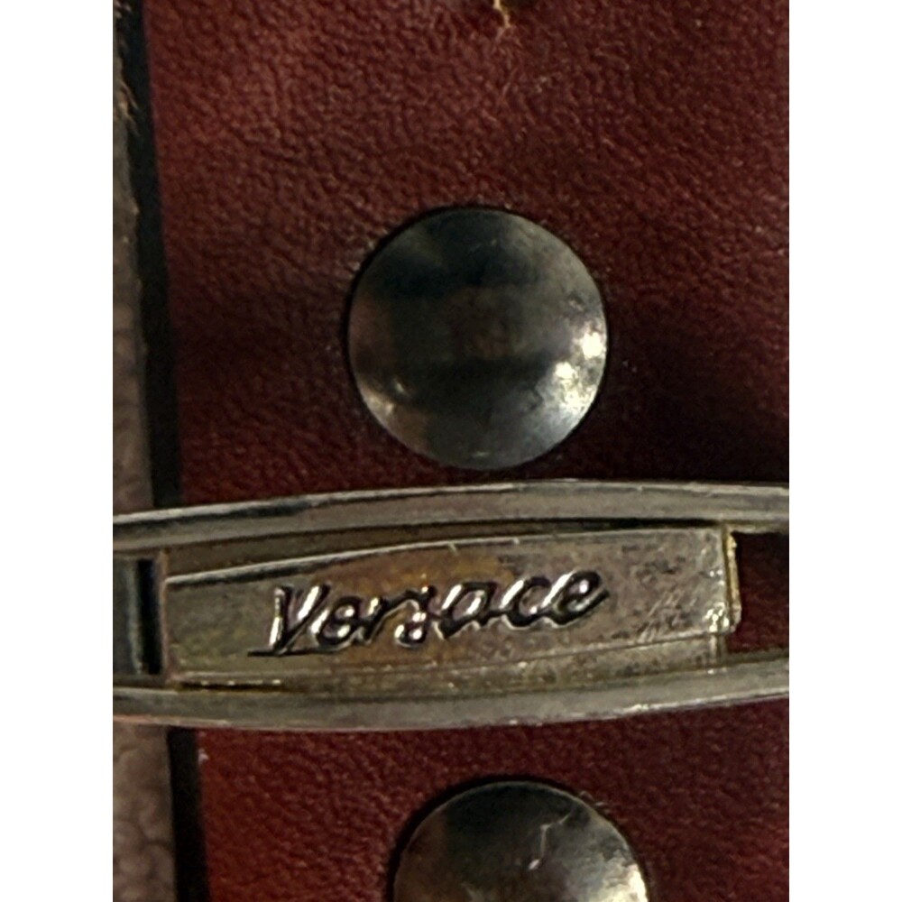 Versace Men’s Wine Leather 1”x 51” Belt